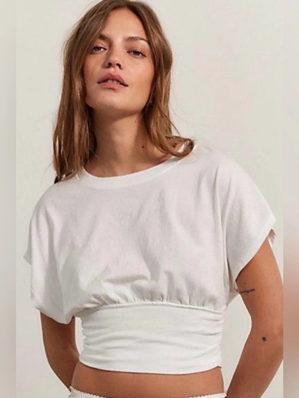 NWT FREE PEOPLE RALPHIE TEE CLEAN IVORY